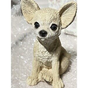 Cute Vintage Blonde Chihuahua Sitting Stone Critters 2-1/4" SC-213 Dog Figurine